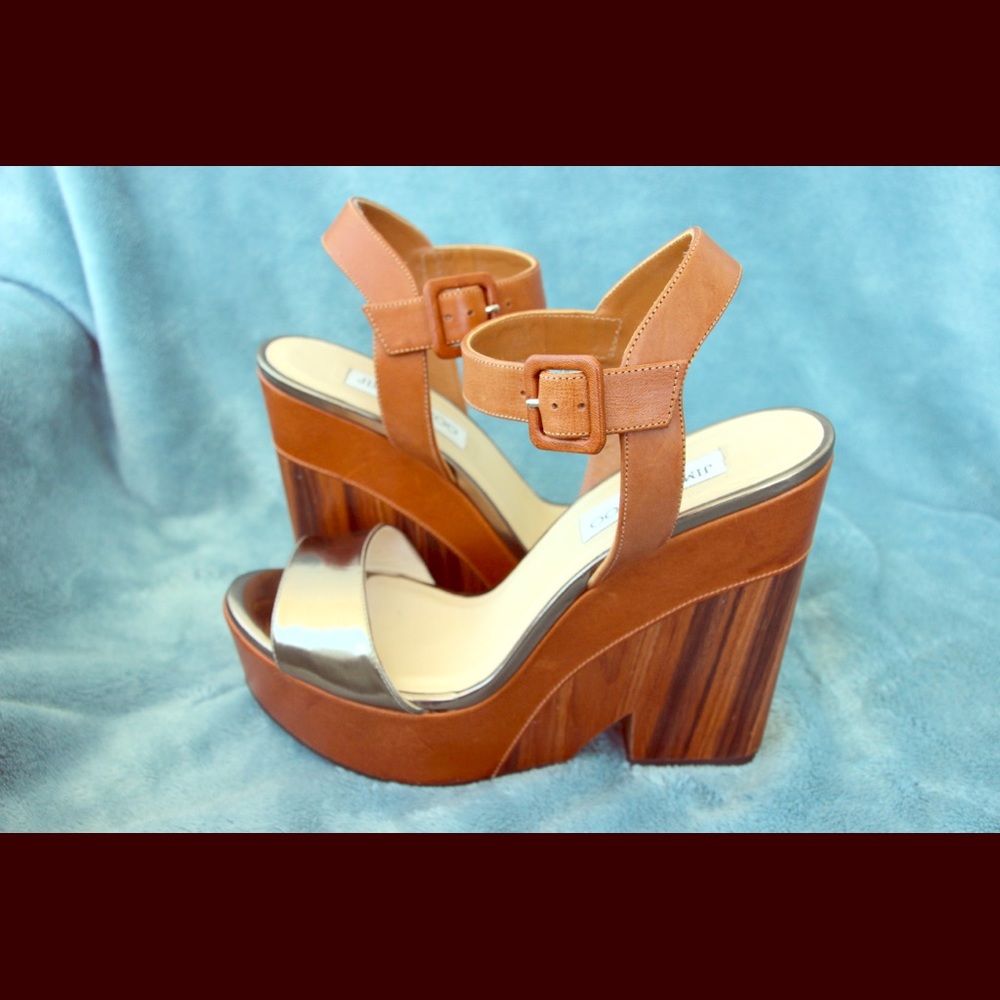 Jimmy Choo Nico 125 Leather Wedge Sandals